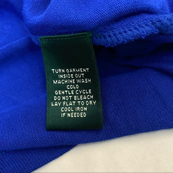 NWT Lauren Ralph Lauren Long Sleeve Blue Top - Picture 4 of 4